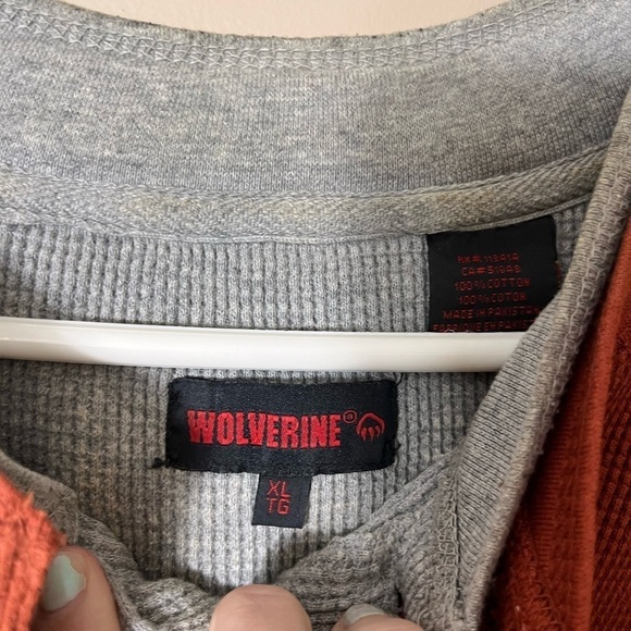 Men’s Wolverine 1/4 Button Thermal Henley Cotton Size XL Rugged Outdoor Casual - Picture 6 of 12